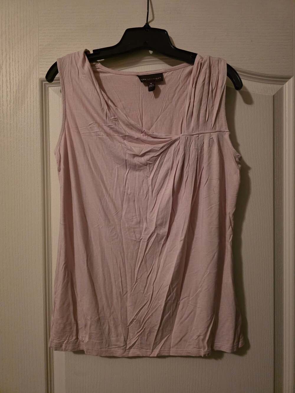 Dana Buchman Tank Top Sz Medium Pink Sleeveless Pleated Neckline Blouse